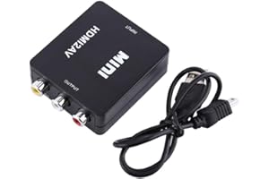 Yosoo Adaptateur HDMI vers AV Convertisseur, Convertisseur HDMI vers AV, Convertisseur Numérique HDMI2AV, Vidéo Composite Audio AV CVBS 720p/1080p(Noir)