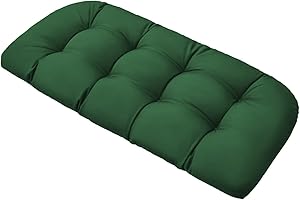 joomie Garden Bench Cushion 2-3 Seater, 10cm Thick Outdoor Waterproof Bench Seat Cushion Seat Pad for Patio Furniture Garden Lounger Wicker, Wicker loveseat and Patio Chair(Green,41x106cm)