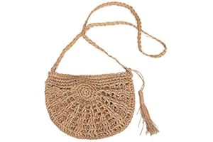 ZoneYan Sac Paille Femme, Kitteny Sac à Bandoulière Tissé Pour Plage d'Été, Voyage et Tous Les Jours