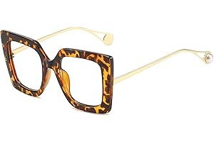 LJCZKA Blaulichtfilter Brille Damen Quadratisch, Blaulicht Brille Vintage Brille Ohne Stärke Damen Groß Katzenaugen Blaue Licht Blockieren Brille für PC, TV and Handy