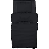 GEMITEX Single Bed Sheet Set, 100% Cotton, Black, Plain, Anti-Pilling and Hypoallergenic, Made in Italy, Includes Flat Sheet