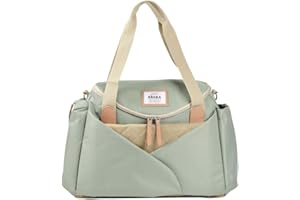 BÉABA, Sac à Langer Sydney II, Modulable, Grande contenance, Rangements multiples, espace à cocoon, Pochette repas isotherme, Système attache poussettes, Anses transport, Vert Sauge