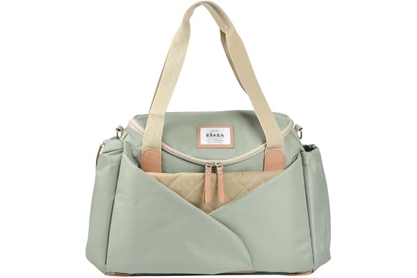 BÉABA, Sac à Langer Sydney II, Modulable, Grande contenance, Rangements multiples, espace à cocoon, Pochette repas isotherme, Système attache poussettes, Anses transport, Vert Sauge