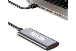 Betazon® SSD Portatile 128gb - Elevata velocita' di trasferimento - Plug and Play - Unità a Stato Solido Esterna USB Type C - Colore Silver