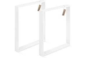 LAMO Manufaktur Gambe per tavolo da pranzo, scrivania, Simple Light, profilo 60x20 mm, 50x72 cm (LxA), Bianco, 2 pz., LTS-01-E-CC-9016