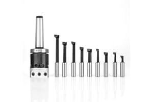 TBEST Adaptateur Cm2 Cm3,Accessoire Fraiseuse A Metaux,Fraiseuse A Metaux,Tête Alésage Mt3,Tête D'Alésage Pneumatique À Shars Kit 2 14 Pièces 1 Boîte F112 Ensemble De Tête D'Alésage De 50 Mm Avec Kit De Bar