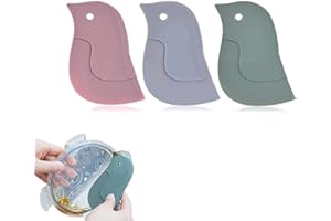 FIBOUND 3 Pieces Silicone Grill Scraper, Penguin Silicone Scraper, Silicone Scraper for Kitchen, Frying Pans Cleaning Grill Spatula, Silicone Scraper Kitchen Utensils