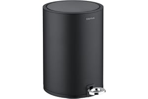 Blomus Kosmetikeimer -SINO- Mülleimer 3 Liter | Schwarz | 20L x 20B x 26H cm | Treteimer mit Absenkautomatik | Mülleimer mit Innenbehälter aus Edelstahl