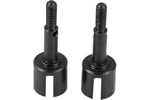 Dilwe 2pcs axe de Roue de Voiture rc, Essieu de Roue en métal pour HIMOTO E10MTL / E10MT / E10BP 1/10 Voiture RC(Noir)