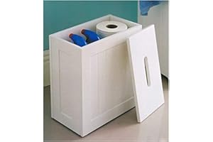 DEENZ Maine White Bathroom Storage Unit Toilet Cleaning Tidy Box