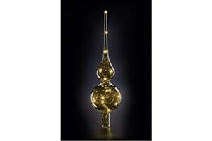 Lumix® LED kabellose Christbaumspitze Tree Topper Bernstein 29cm mundgeblasenes Glas mit LED-Lichterkette 1 Stück 76031