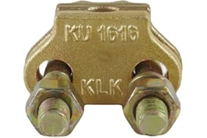 KLK ELECTRO MATERIALES KLK - Grapa Para Toma De Tierra Unifilar Fabricada En Cobre. Válida Para Picas De Tierra De Hasta 15 mm De Diámetro. Tornillería De Acero Inoxidable. Modelo KU-1616