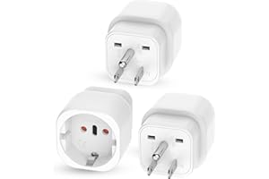 VECBMN 3 Pièces Adaptateur Prise USA, Adaptateur Prise Americaine, FR 2 Broches vers US 3 Broches Adaptateur Prise Canada, Adaptateur Voyage Accessoires, Canada, Mexique, Thaïlande Type B
