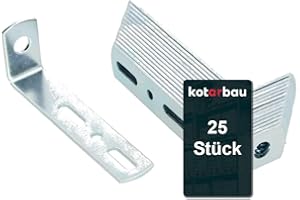 KOTARBAU® 25 Soportes de esquina en forma de L, 75x25x15 mm, Acero galvanizado, Conector de ángulo recto de unión de 90 grados, con agujeros de montaje, escuadras metálicas para muebles, 25 Unidades