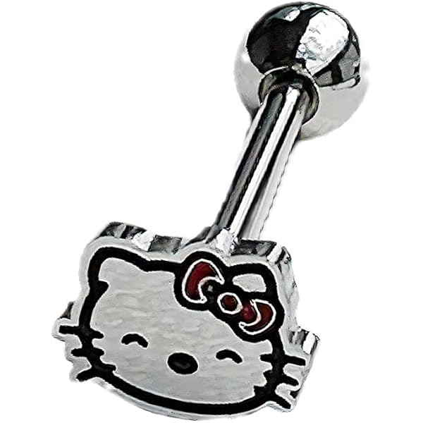 Gekleurde Stalen Industrial Barbell Met Rij Van Gekleurde Steentjes Zilver Roze