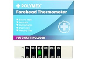 TSAI Forehead Thermometer with Cold and Flu Chart for Adults and Children - Ideal for Home, Travel or The Workplace