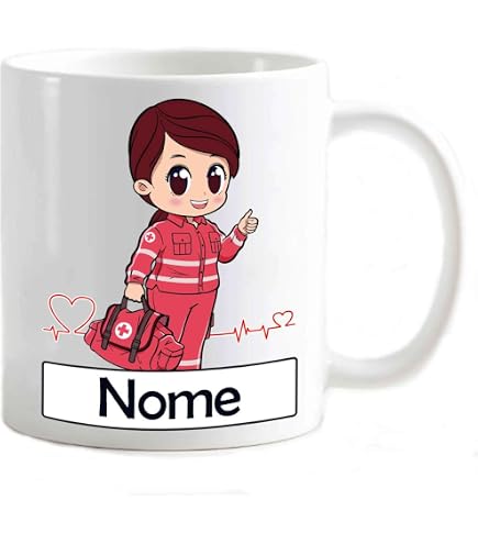 Tazza Personalizzata Per Soccorritore 118 – Regalo Divertente Con Nome E Cuore Per Volontari E Professioni Sanitarie (Soccorritrice Donna)