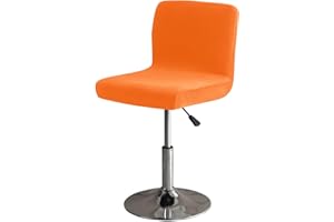GUYIRT Soft Stretch Bar Stool Covers with Back, Velvet Slipcovers for Bar Stools Dustproof Protector for Short Back Pub Chairs-orange color-Set of 2