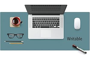 ZHIDIAN Office Desk Mat Large Waterproof Desk Protector Pad Writable Desk Blotter Non-Slip Mouse Mat Cuttable Laptop Computer Table Mat for Gaming Study Office (Lake Green, 70x35cm)