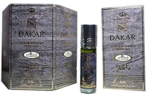 AL-REHAB Al Rehab, olio profumato Dakar, 6 flaconi x 6 ml, olio profumato roll on senza alcool, halal