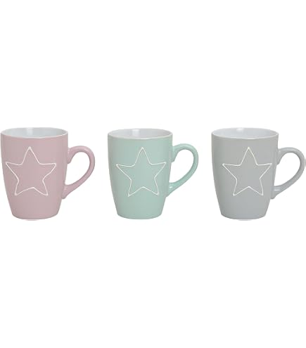 2er Set XXL Kaffeetassen 650 Ml – Porzellan Mit Stern-Design, Je 460 G Schwer