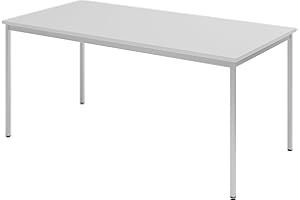 ‎BÜMÖ bümö Tisch, Multifunktionstisch 160 x 80 cm in grau - Besprechungstisch, Konferenztisch, Meetingtisch, Mehrzwecktisch, Pausentisch, Besprechungsraum, Meetingraum, Pausenraum