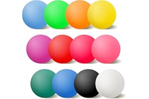 Lotsdonxia 12PCS Frosted Coloured Table Tennis Balls Lightweight and Durable for Dogs and Cats Swimming Pool Decorative Toys (Random Colour)