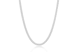 LOCCY Men's/Women's Curb Chain Necklace, 3.5/5/6/7/8 mm Wide Stainless Steel Gold-Plated/Silver Cuban Chain, Gold Chain, Silver Chain, Hip-Hop Chain, Necklace, Length 46–66 cm