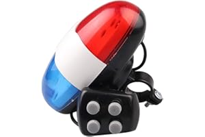KINDPACK Bicicleta Bocina De Bicicleta Electrónica Del Cuerno De Cola De Luz De Lámpara Electrónica Moto Con 4 Tonos Altos Policía Luz Sirena De Policía De Bicicletas Ciclismo Trompeta De Bell Del Cuerno De