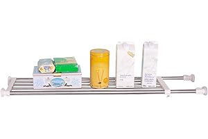 Hershii Eextendable Tension Shelf Divider Telescopic Airing Cupboard Storage Rack Heavy Duty DIY Clothes Wardrobe Hanging Rail Extra Long Closet Rod Home Garment Shoe Organizer Separators