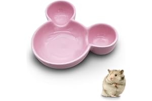 LuckyOpt Hamster Napf, Niedlicher Keramik Hamster Meerschweinchen Napf Leicht Zu Reinigen, Futterschale für Igel, Nagetiere (Rosa)