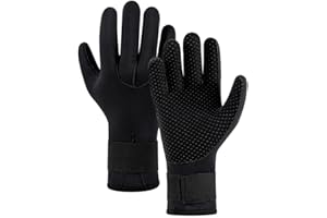 pdodo Guantes de neopreno de 5 mm, guantes térmicos de 3 mm, guantes térmicos de neopreno de 3 mm/5 mm, guantes de buceo no deslizantes para hombres y mujeres, guantes de natación resistentes al