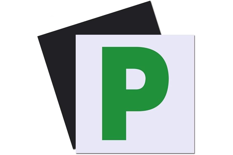 Onarway Fully Magnetic P Plates for New Drivers, 2 Pack Whole-Magnetic Plate - Non Scratch Vehicle Paint