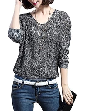 Donna Maglione Pullover Camicia Manica Lunga Maglia Felpe Camicetta Sweatshirt