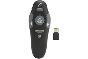 ASHATA Bezprzewodowy Przycisk do Prezentacji USB, Bezprzewodowy Prezenter Zdalny Przycisk PPT PowerPoint Clicker, odległość Zdalnego Sterowania 15 M Ergonomiczny Przenośny Pilot Zdalnego