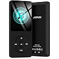 AGPTEK A02 16GB & 70 Hours Playback MP3 Lossless Sound Music Player (Supports up to 128GB), Black, USB, Aux