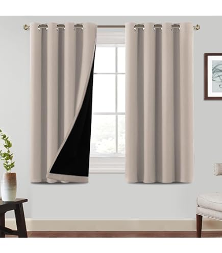 H.VERSAILTEX Fenstervorhang 2er Set – Blickdicht, 132x45 Cm, Mit Stangentasche, Für Küche & Bad