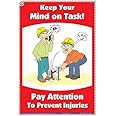 SAS02E | TeachingNest | Mind on Task | English | 33x48 cm | Accidental Safety Poster | Industrial Safety Posters | Wall Sticking [Poster] teachingnest; Industrial Safety Posters and Accidental Safety Posters