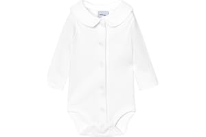 BABIDU Body da bambino a maniche lunghe in 100% cotone, body neonato con scollo a V con apertura frontale, tessuto ipoallergenico traspirante per pelli sensibili, abbigliamento unisex invernale per
