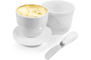 Hengrongshen Maselniczka ceramiczna, z nożem do masła, francuska maselniczka z chłodzeniem wodnym do smarowania masła i frytowania