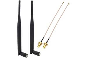 HSUPEZ 4 pezzi 868 MHz LoRa Antenna 5dBi SMA maschio 195 mm + IPEX a SMA cavo femmina per Meshtastic ESP32 LoRa 32 V3 HTCC-AB02S LoRa32u4II