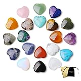 Xiannvxi 20 Pcs Healing Crystals Heart Gemstones Natural Healing Crystal Gifts Love Palm Stones Reiki Chakra Crystals Valentines Gifts