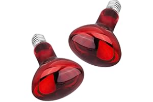 SKIKHN Reptilien Rotlichtlampe, 2 Stück 100W Rotlichtlampe Birne, Reptilien Wärmelampe, E27 Base Infrarot Wärmelampes, Wärmelampe Terrarium, Heizlampen für idechsen, Schildkröten, Schlangen, Spinnen