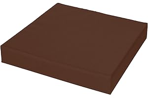 FOAMHAVEN Waterproof Garden Seat Pads – 4cm Thick Cushions for Outdoor & Indoor Chairs, High-Density Foam, Anti-Slip, Washable Cover- Patio, Dining, Sofa & Bench Use (Brown, 40 x 40 cm (16" x 16"))