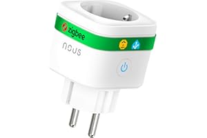 NOUS A7Z ZigBee Smart Socket con Monitorización de Energía, 16A, App y control por voz, Temporizador y Horarios, Compatible con Alexa, Google Home, Home Assistant, Tuya, Requiere ZigBee Hub