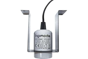 Komodo Ceramic Lamp Fixture and Mounting Bracket for Reptile Enclosures Durable Mountable Heat Resistant Basking Light Bulb Indoor Habitat Lighting