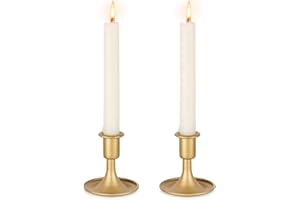 Inweder Porta Candele Oro Candelabro in Metallo: Set di 2 Portacandele Vintage Candeliere in Ottone per Centrotavola Matrimonio Natale Decor per la Casa