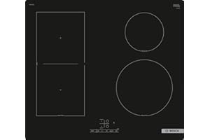 Bosch PWP61RBB5E Serie 4, Piano cottura a induzione, CombiZone combina due zone cottura, TouchSelect, Nero, senza profili, 60 cm, Versione Esclusiva Amazon