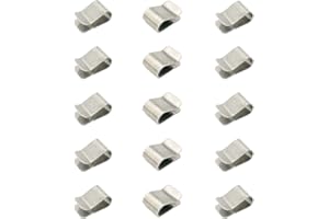ULWSY Clip a U, 15 pezzi, 21,4 x 12 mm, chiusura in acciaio inox, colore: argento