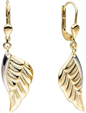 JOBO Boutons Flügel Engelsflügel 333 Gold Gelbgold bicolor Ohrringe Ohrhänger